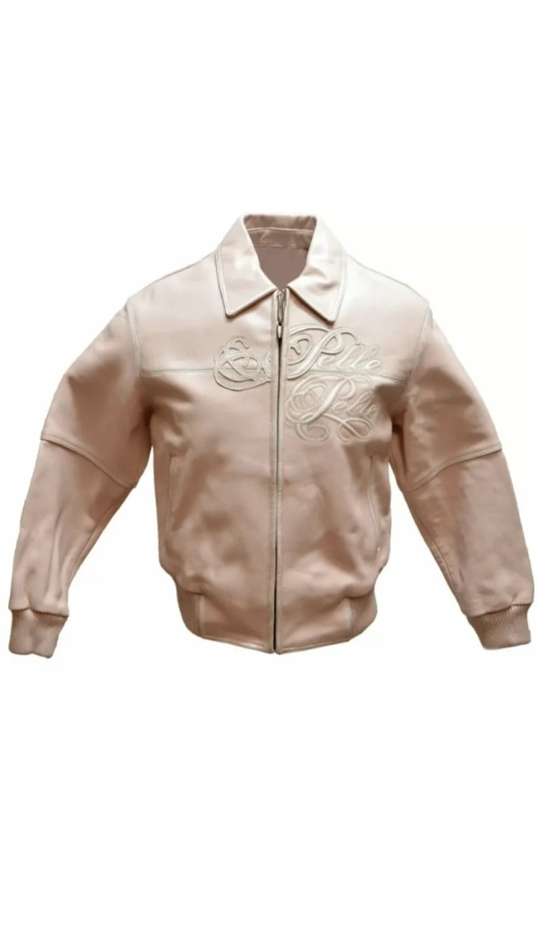 Pelle Pelle Light Pink Embossed Leather Jacket