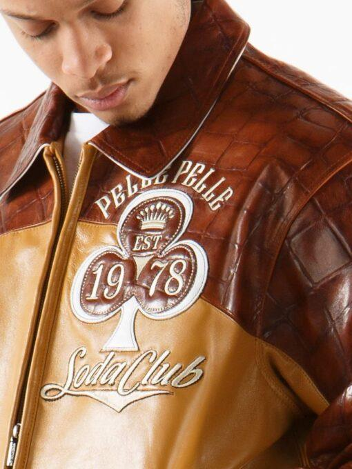 Pelle Pelle Men High Roller Leather Jacket | Varsity Jacket view 4