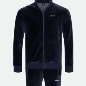 Pelle Pelle Navy Blue Velvet Tracksuit | Men & Women