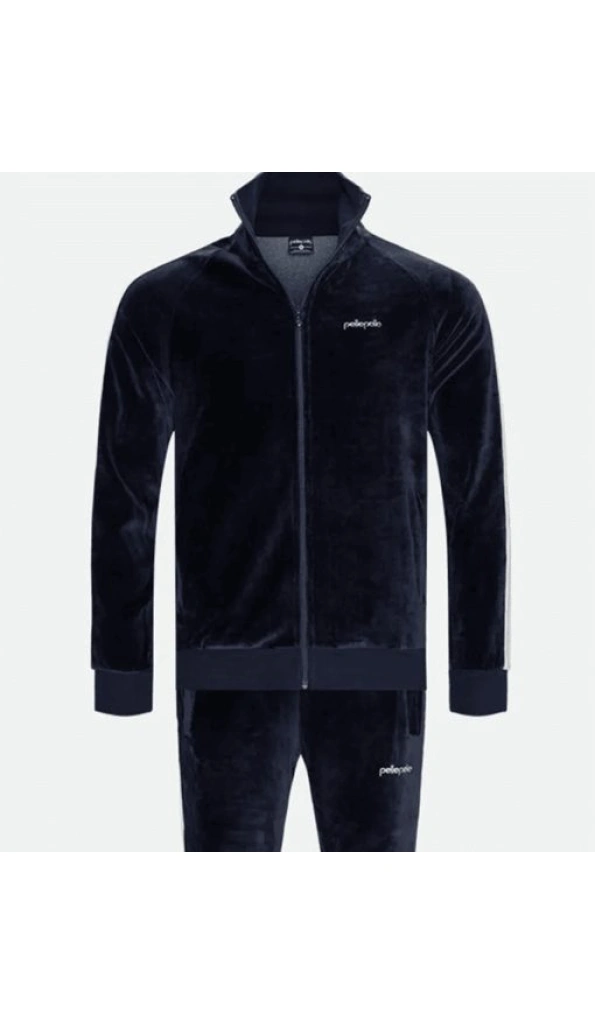 Pelle Pelle Navy Blue Velvet Tracksuit | Men & Women