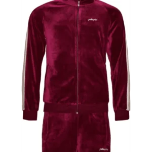 Pelle Pelle Red White Velvet Tracksuit | Men & Women