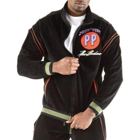 Pelle Pelle Black Orange Stripes Tracksuit