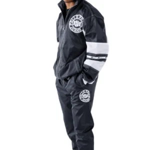Pelle Pelle Men MB Jeans Nylon Tracksuit | Black Tracksuit view 3