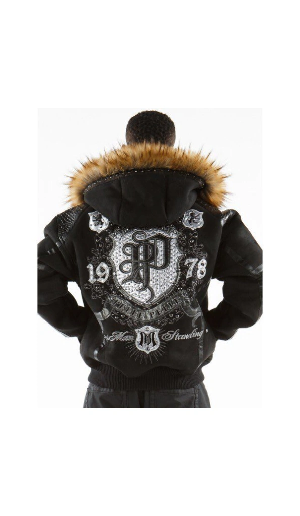 Pelle Pelle Black MB Fur Hood Wool Jacket | Men Jacket