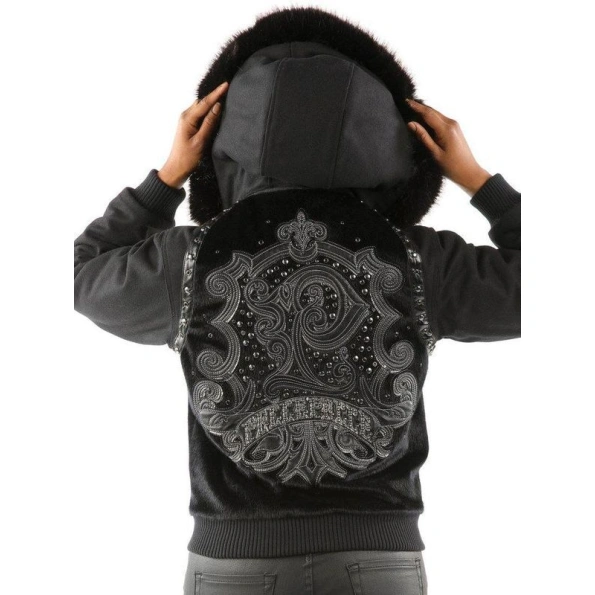 Pelle Pelle Black Winged Wool Hood Jacket