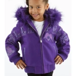 Pelle Pelle Kids Purple Fur Hood Jacket