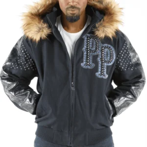 Pelle Pelle Airbourne Men Fur Hood Jacket | Studs Jacket