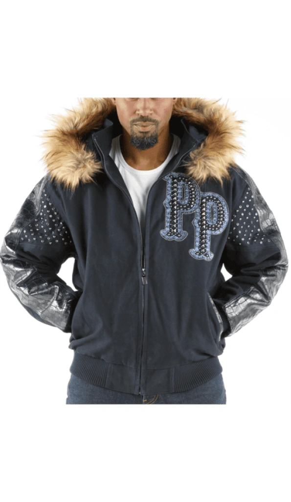 Pelle Pelle Airbourne Men Fur Hood Jacket | Studs Jacket
