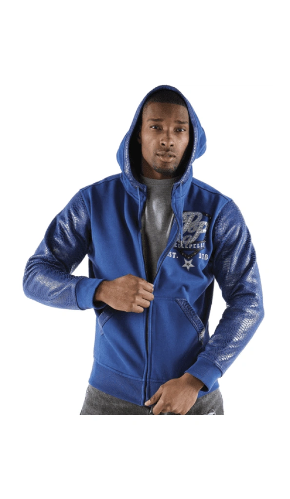 Pelle Pelle Blue King Of Throne Men Jacket | Hood Jacket