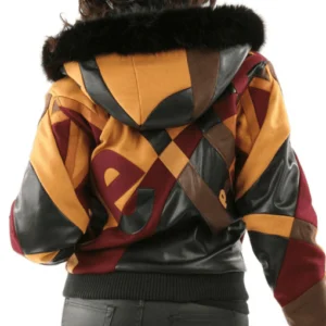 Pelle Pelle Women Abstract Fur Hood Jacket | Wool & Leather view 2