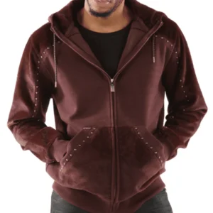 Pelle Pelle Maroon Ornate Wool Jacket | Hood Jacket