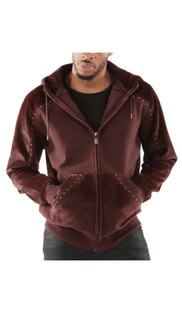 Pelle Pelle Maroon Ornate Wool Jacket | Hood Jacket