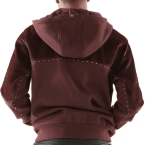 Pelle Pelle Maroon Ornate Wool Jacket | Hood Jacket view 2