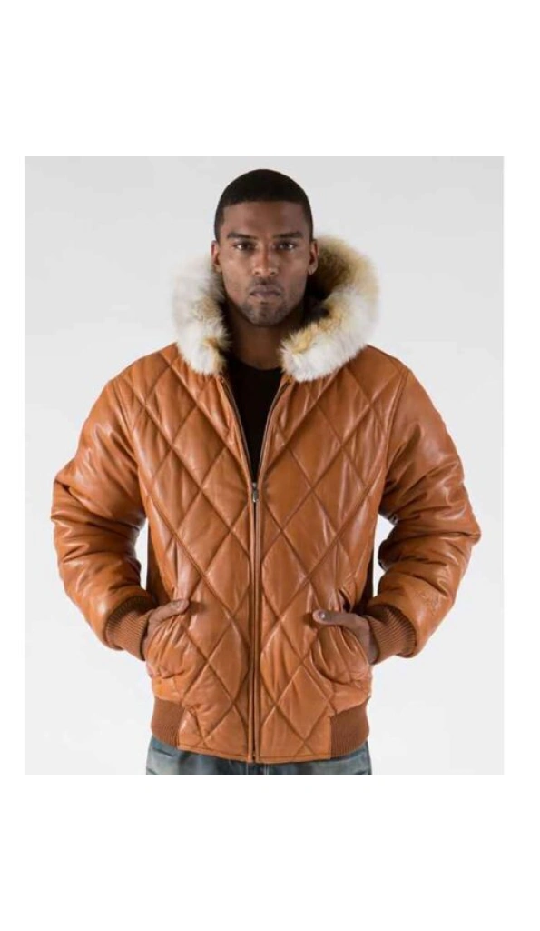 Pelle Pelle Men Quilted Fur Hood Jacket | Leather Jacket