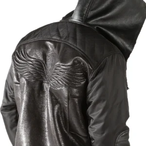 Pelle Pelle Men Wings Leather Hood Jacket | Black Jacket view 3