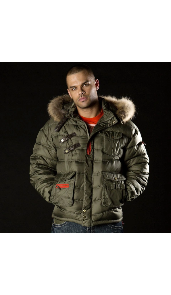 Pelle Pelle Men Green Puffer Jacket | Fur Hood Jacket