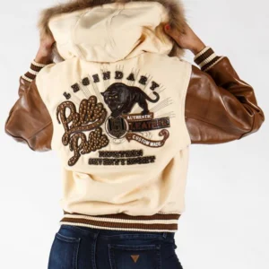 Pelle Pelle Women Cream Legendary Jacket | Fur Hood Jacket