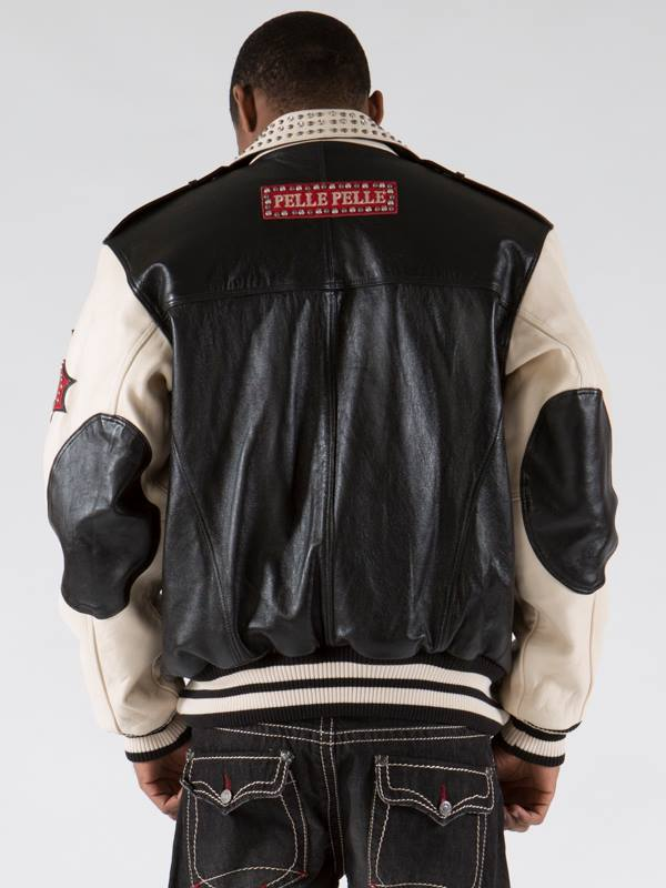 Pelle Pelle Men Cream Biker Studded Jacket | Leather Jacket view 3