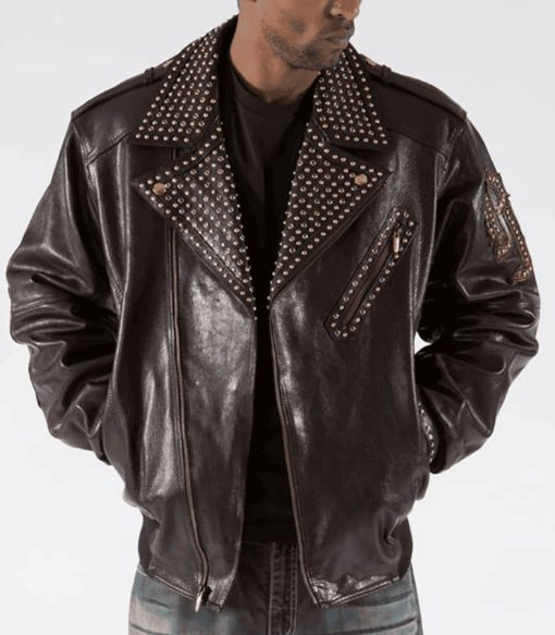 Pelle Pelle Dark Brown Men Biker Jacket | Leather Jacket