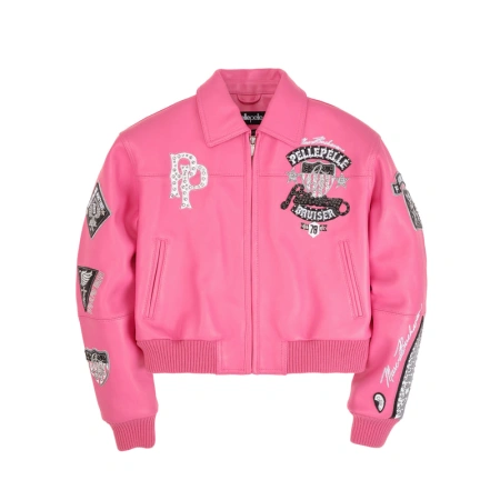 Pelle Pelle American Bruiser Pink Crop Jacket