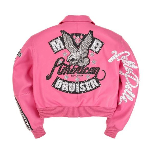 Pelle Pelle American Bruiser Pink Crop Jacket