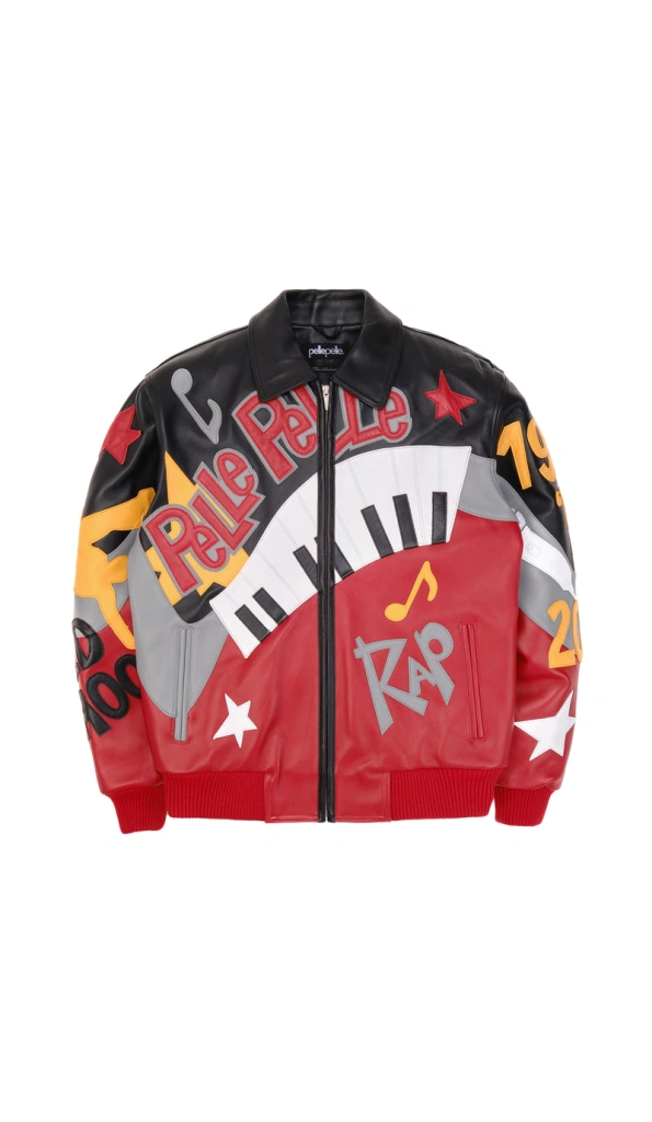 Pelle Pelle Hip Hop Red Black Leather Jacket