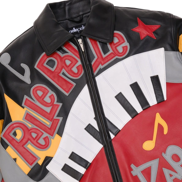 Pelle Pelle Hip Hop Red Black Leather Jacket