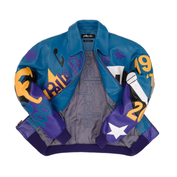 Pelle Pelle HipHop Blue Purple Leather Jacket