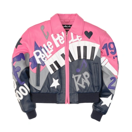 Pelle Pelle HipHop Pink Crop Leather Jacket