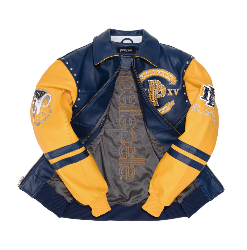 Pelle Pelle Panther Navy Blue Leather Jacket view 3