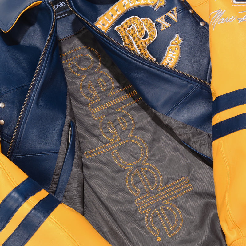 Pelle Pelle Panther Navy Blue Leather Jacket view 5