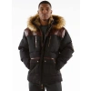 Pelle Pelle Men Black Fur Hood Jacket