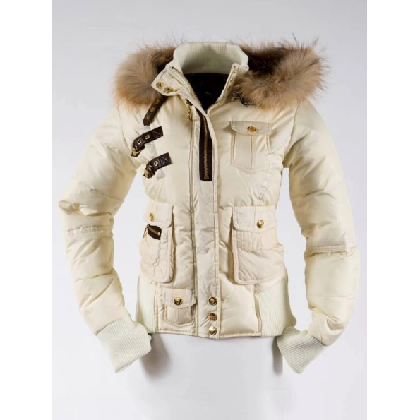 Pelle Pelle White Fur Hood Puffer Jacket