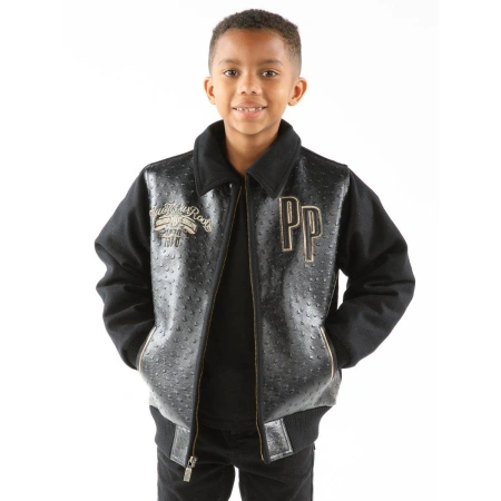 Pelle Pelle Encrusted MB Kids Black Jacket