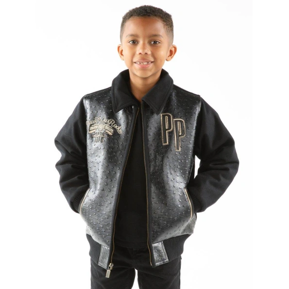 Pelle Pelle Encrusted MB Kids Black Jacket