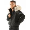 Pelle Pelle Black Kids Fur Hood Jacket