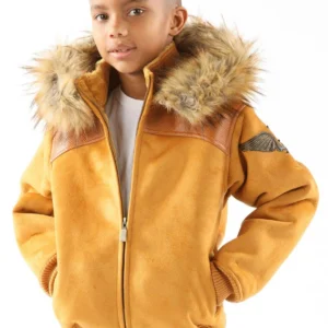 Pelle Pelle Yellow Wings Fur Hood Jacket | Wool Jacket