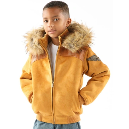 Pelle Pelle Yellow Wings Fur Hood Jacket