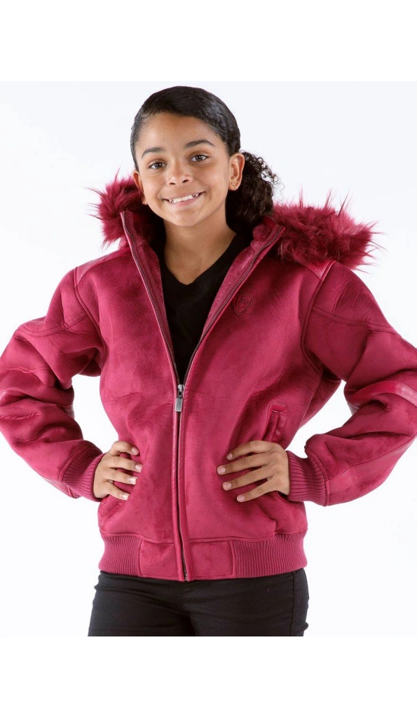 Pelle Pelle Kids Pink Fur Hood Jacket | Wool Jacket