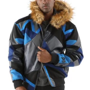 Pelle Pelle Men Abstract Wool Jacket | Fur Hood Jacket