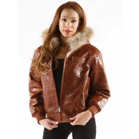 Pelle Pelle Brown Croc Leather Jacket