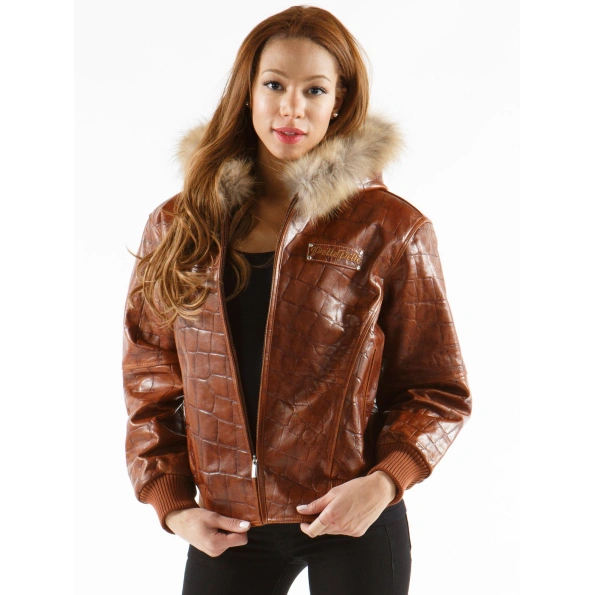 Pelle Pelle Brown Croc Leather Jacket