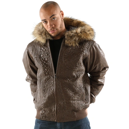 Pelle Pelle Men Brown Encrusted Jacket