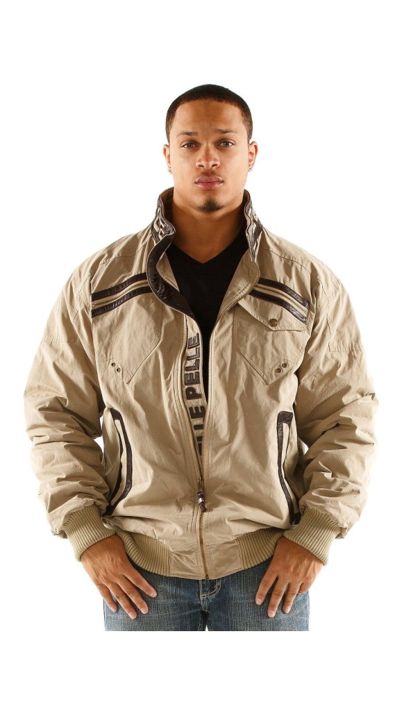 Pelle Pelle Men Cream Bomber Jacket