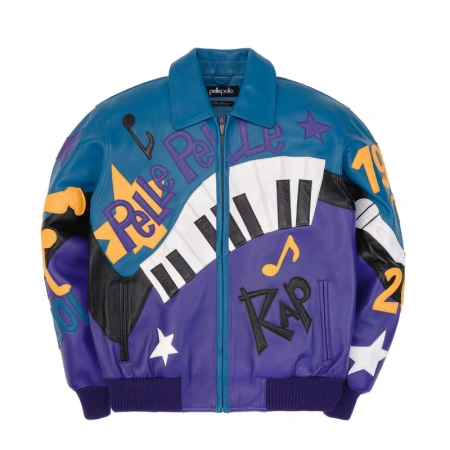 Pelle Pelle HipHop Blue Purple Leather Jacket