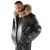 Pelle Pelle Fur Hood Genuine Leather Jacket