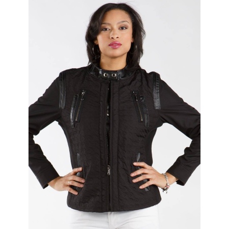 Pelle Pelle Houndstooth Black Biker Jacket