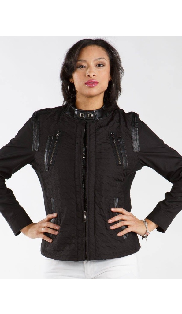 Pelle Pelle Houndstooth Black Biker Jacket