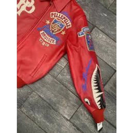 Authentic Pelle Pelle American Bruiser Red Leather Jacket view 4