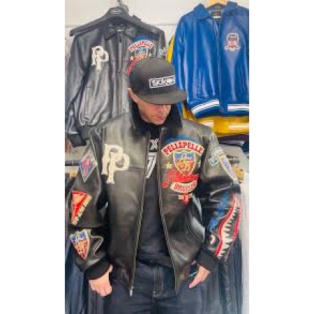 Authentic Pelle Pelle American Bruiser Black Leather Jacket view 4